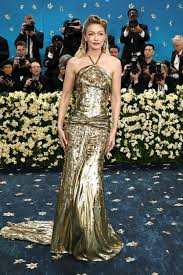 Gigi Hadid: Golden Tribute in Miu Miu